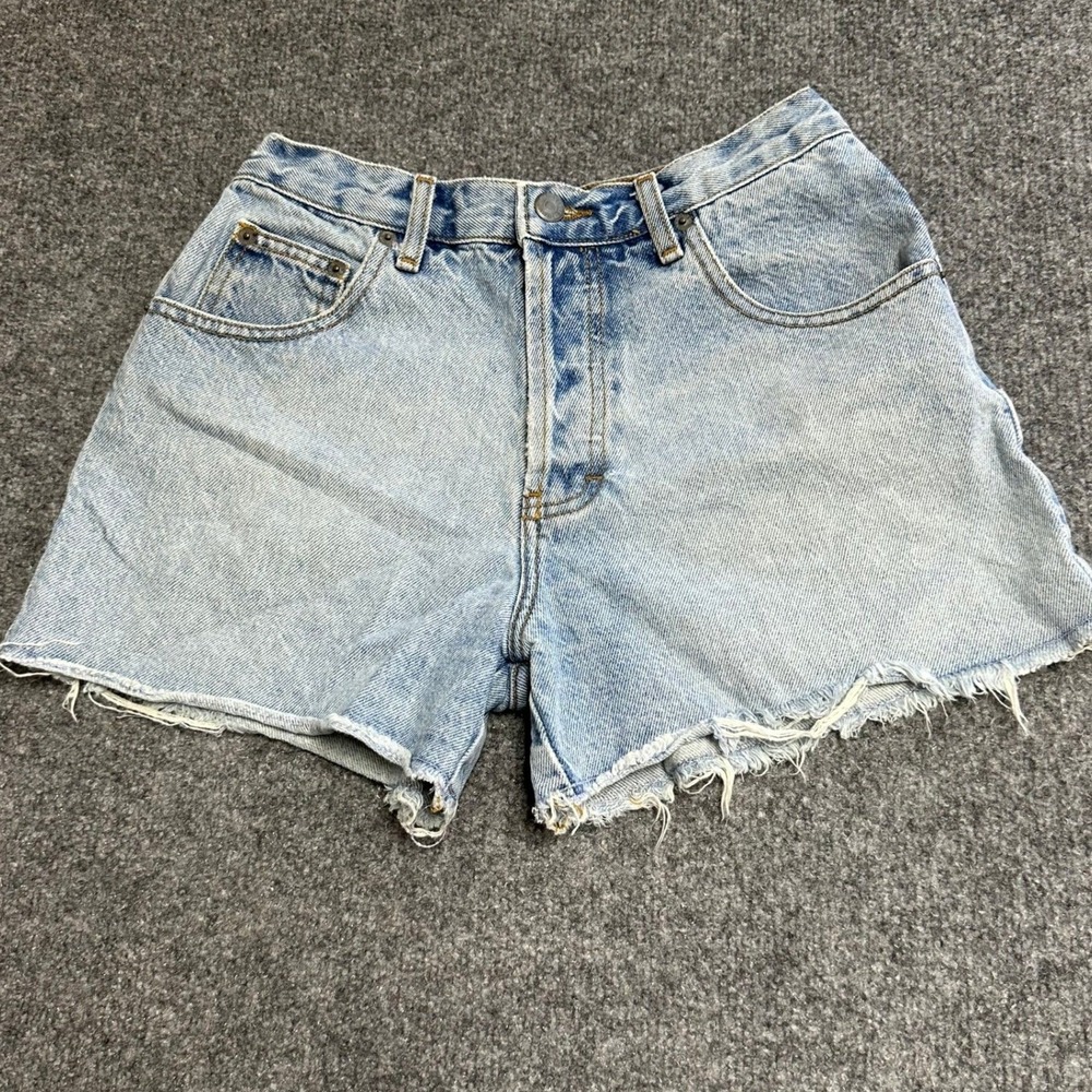 American Eagle Shorts Womens Size 28 Light Wash Denim Raw Hem USA Made Vintage